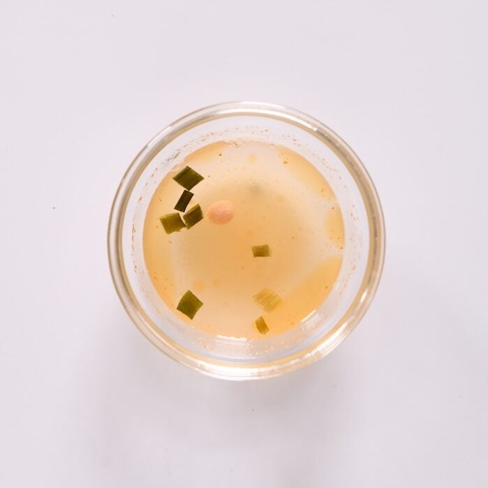 pho broth in glass ramekin