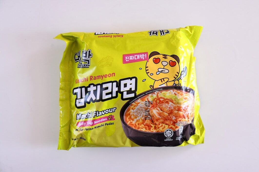 package of Daebak Kimchi Ramyeon Spicy Soup Noodles