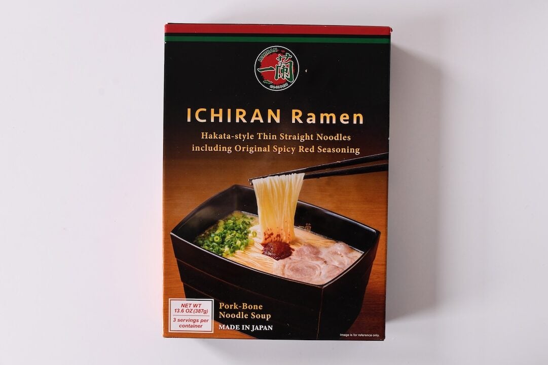 front of the box packaging of Ichiran ramen