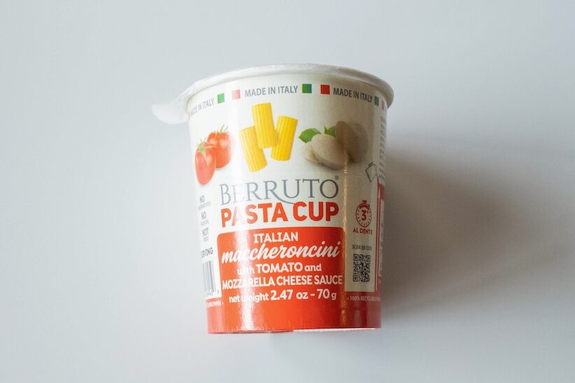 Berruto Maccheroncini Pasta Cup package on a white background