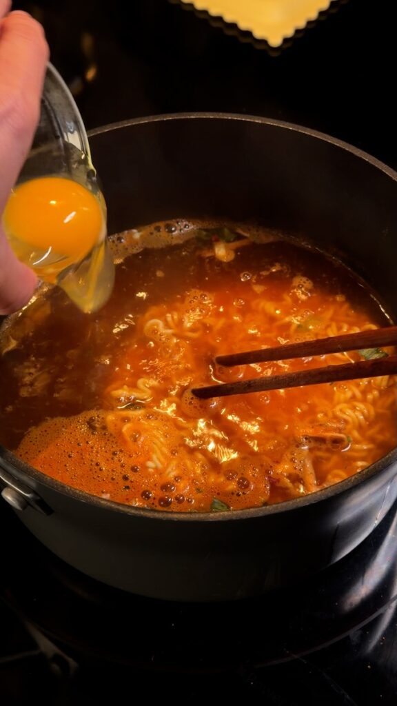 when to add egg to your ramen egg pour into boiling broth