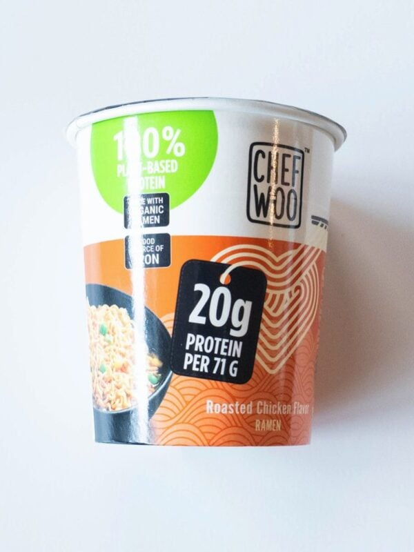 Chef Woo Roasted Chicken Flavor Ramen in cup packaging