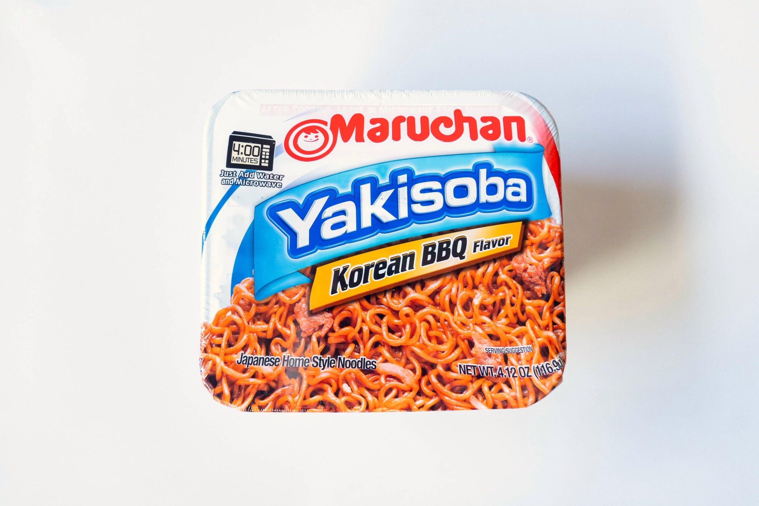 Maruchan Yakisoba Korean BBQ Flavor cup on a white background