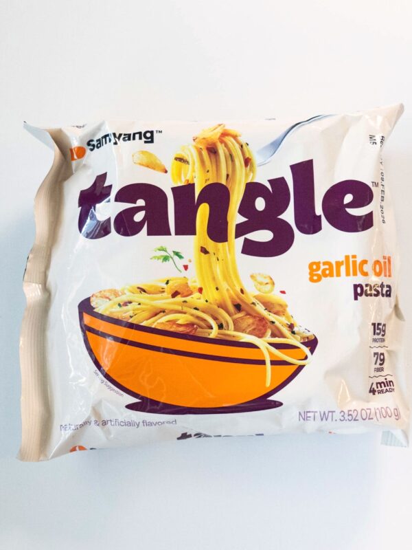 Samyang Tangle Garlic Oil Pasta in packaging
